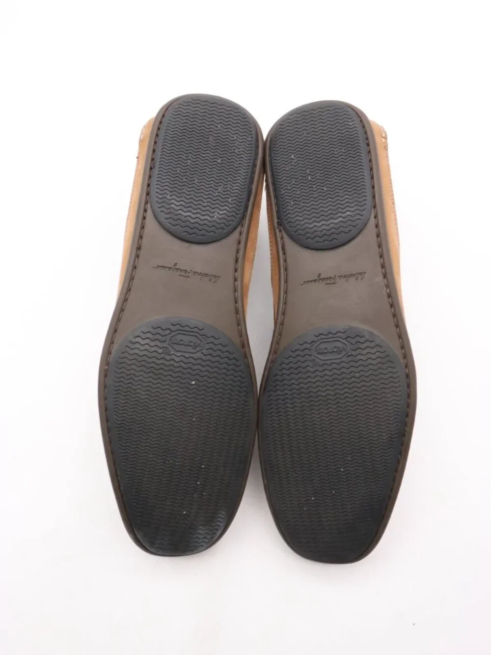 Salvatore Ferragamo Men’s 9 D Brown Leather Slip On Bow Loafers Comfort Casual